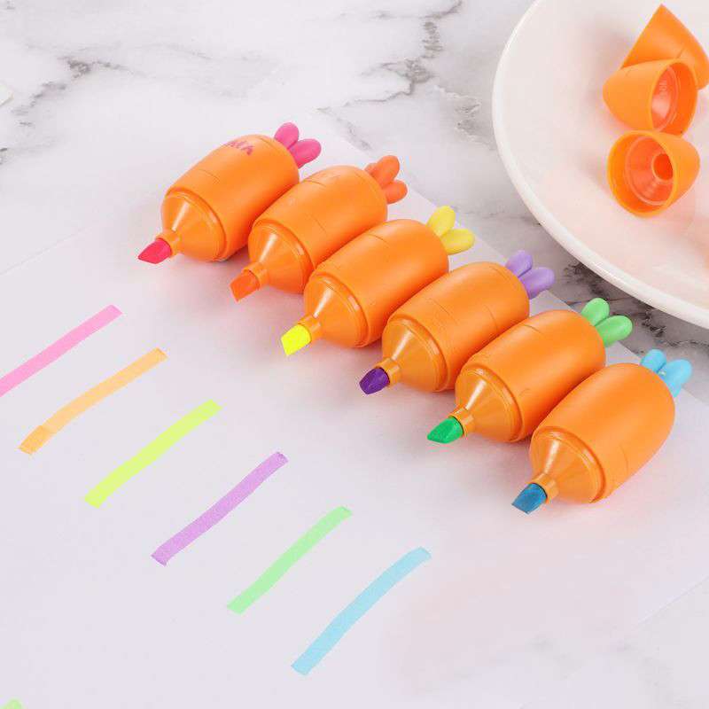 هایلایتر فانتزی طرح هویج بسته 6 رنگی